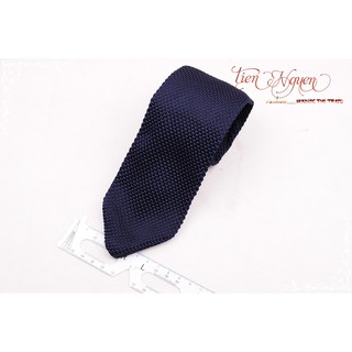Cà Vạt Len Cao Cấp Bản  6Cm - Cavat Tự Thắt, màu xanh đen nhọn