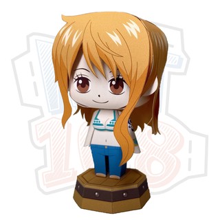 Mô hình giấy Anime Chibi Nami - One Piece + kit mô hình hộp trang trí