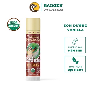 Son dưỡng môi hữu cơ Vanilla Madagascar BADGER Lip Balm USDA Organic - 4.2g