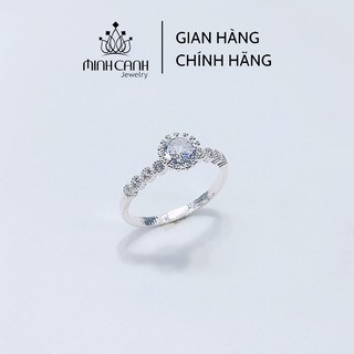 Nhẫn Bạc Nữ Minh Canh Jewelry Đính Đá Tròn