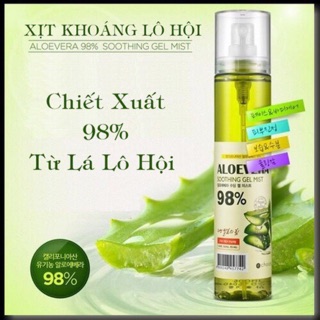 (Sẵn) Xịt Khoáng Lô Hội Aloe Vera Soothing Mist 98%