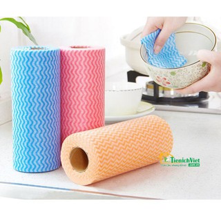 ( 2 Cuộn) Cuộn Giấy Vải Lau Đa Năng Tiện Dụng - Giấy lau đa năng 20x30cm- 1 cuộn 50 tờ