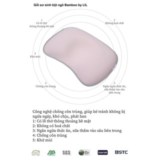 LIL - Gối sơ sinh chống bẹt đầu sợi bột ngô BBGBN01
