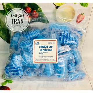 Nón con sâu tiệt trùng từng cái  bịch 50 cái - Mũ đội làm bếp, Spa, phun xăm chống rụng tóc – Nón y tế vải không dệt An