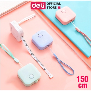 Thước dây da văn phòng Deli - 1.5m - Hồng/ Xanh Lá/ Trắng/ Xanh Dương - 79650/8214 - vpp Diệp Lạc (sỉ/lẻ)