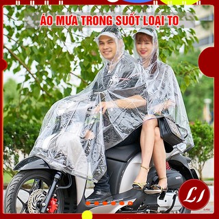 Áo mưa trong suốt loại lớn dẻo dai, bền đẹp (loại 1 và 2 mũ)