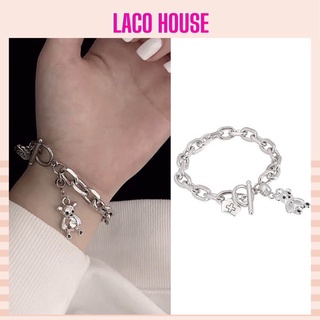 Vòng tay nam nữ dạng chuỗi xích khoá OT hình gấu J46