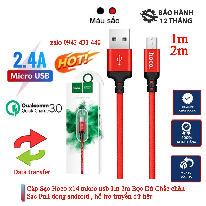 CÁP HOCO X14 1m CỔNG MICRO