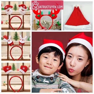 Mũ ông già Noel, bờm Giáng Sinh cài tóc nhiều mẫu vải nhung, nỉ chất liệu đẹp