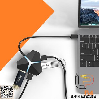 BỘ CHIA 4 CỔNG USB 3.0 CÓ LED BAMBA B4 - HUB USB 4 PORT 3.0 BAMBA B4