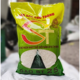 [Mã GROSALE1 giảm 8% đơn 500K] Gạo ST25 Túi 5Kg - HNFoods - Đặc Sản Sóc Trăng, Cơm dẻo nhiều, thơm mềm