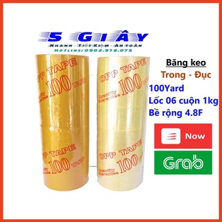 Băng keo đóng hàng siêu dính 1 cây 6 cuộn 1KG/cây chất lượng cao đóng gói hàng hóa cực chắc chắn