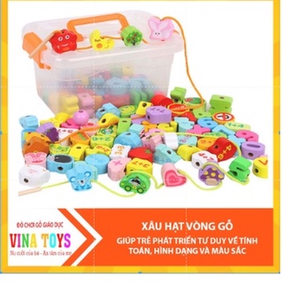 Đồ Chơi Giáo Dục Xâu Hạt Vòng Gỗ 106 Chi Tiết Giúp Bé Rèn Luyện Kỹ Năng - Đồ Chơi GỗThông Minh VINATOYS