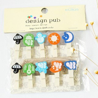 Kẹp gỗ kẹp ảnh mini thời tiết- bầu trời dễ thương ngộ nghĩnh - phụ kiện Handmade