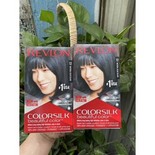 Thuốc nhuộm tóc phủ bạc revlon 130ml số 12 màu xanh đen