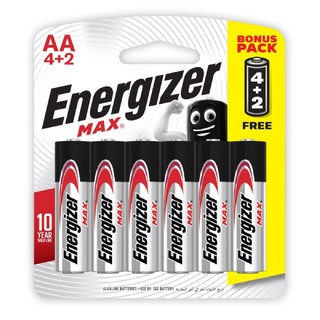 Combo Khuyến Mãi 6 viên Pin Tiểu AA Energizer Alkaline 1.5V (Nhập Khẩu Singapore)[Chính Hãng 100%]