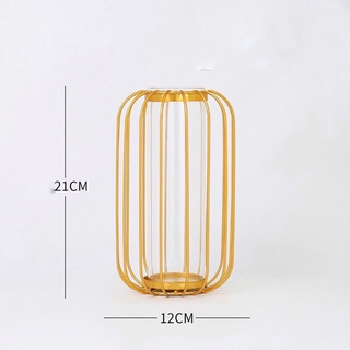 Bình hoa lồng chim Bắc Âu - Sắt mạ vàng - Size M / Cao 21cm