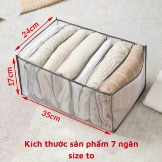 Khay túi vải size to đựng quần áo Khay đựng quần jean 7 ngăn  Túi sắp xếp quần áo cho tủ áo gọn gàng tiện lợi
