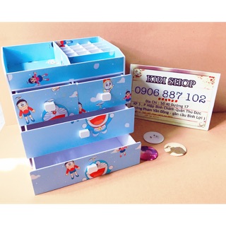 Kệ Mỹ Phẩm 4 Tầng Đôremon đựng son phấn mỹ phẩm