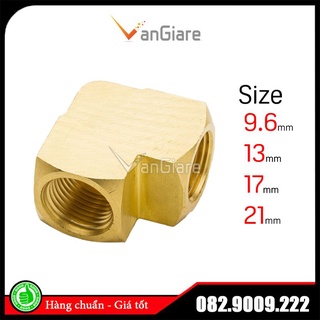 Co ren trong 9.6 13 17 21 Đầu nối ống nước ren trong 2 ngã đồng thau