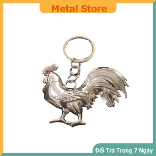 Móc chìa khóa hình gà kim loại-Đồ treo móc khóa thông minnh
