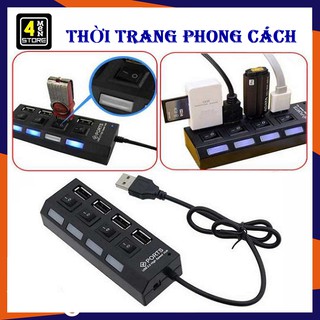 Bộ Chia USB Hub 4 Cổng Có Đèn Led Và Công Tắc - Hub 4 Cổng Đa Năng Có Công Tắc Và Kèm Đèn Led