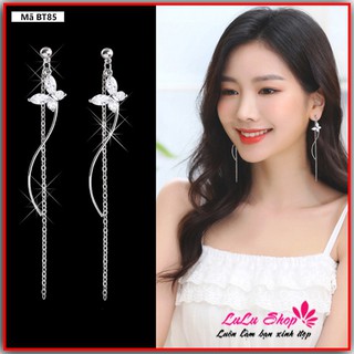 Bông tai Cute hình bướm tua rua, thả dài - Hoa tai BT85