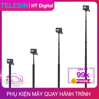 Gậy chụp selfie 3M kiêm tripod/ monopod TELESIN  carbon cho Gopro, Osmo Action Sjcam, gậy tự sướng cho Action Cam