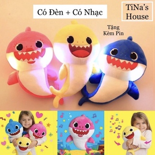 [Mã LIFEXANH03 giảm 10% đơn 500K] Gấu Bông Cho Bé Cá Mập Baby Shark Thú Nhồi Bông Kết Hợp Đèn + Nhạc… Đáng Yêu Cho Bé!
