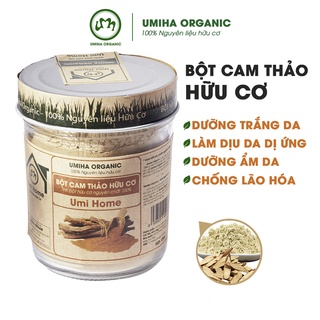 Bột Cam Thảo hữu cơ UMIHOME nguyên chất 135G - Mặt nạ trắng hồng da, sáng da, mịn màng, tẩy tế bào da chết, thâm mụn