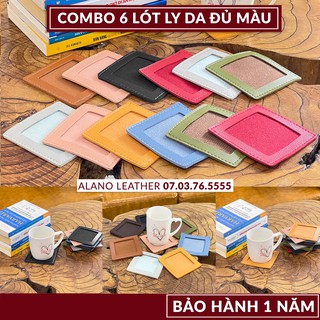 [COMBO 12 MIẾNG màu ngẫu nhiên ]  LÓT LY DA 5D CHỐNG THẤM NƯỚC CAO CẤP