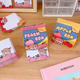 Giấy Note hộp sữa Hình Em Bé Trái Đào và Trái Táo - Ghi chú nhanh - 200 tờ