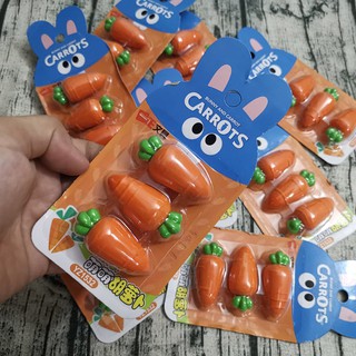 HCM - Bộ 3 cục gôm cà rốt siêu cool đáng yêu