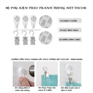 Phụ kiện treo tranh , ảnh - Đinh 4 chân , kẹp móc
