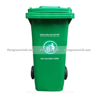 Thùng rác y tế 120 lít màu xanh - Rác thải sinh hoạt