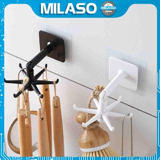 Móc dán tường MILASO móc treo dán tường, tủ móc xoay 360 độ nhiều bề mặt, tư thế HG-001292