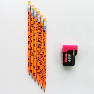 Bộ 6 cây bút chì gỗ STABILO butterfly 2B hình bươm bướm, có đầu tẩy + Chuốt chì PS4538 (PC4920G-C6S)