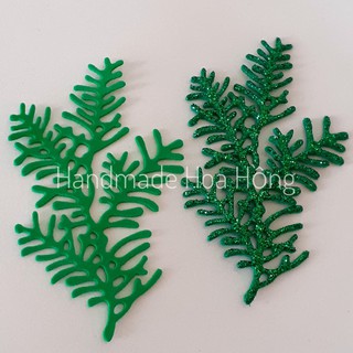 12 lá thông bằng giấy xốp 1mm, 8 x 4.8cm - lá trang trí giáng sinh, noel, thiệp, lớp học, mầm non, scrapbook