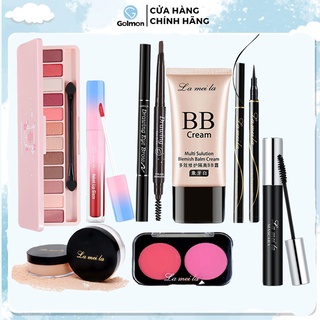 Bộ trang điểm Lameila 8 món set trang điểm cá nhân phối váy công chúa giày nữ xi tặng kèm mút trang điểm