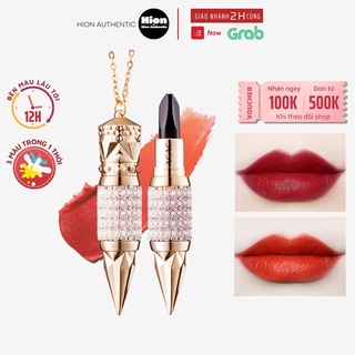 [FREESHIP - CHÍNH HÃNG] Son Lì Nữ Hoàng Thiết Kế Đính Đá 3 Màu Trong Một Thỏi Tiện Lợi Giữ Màu 8-12h