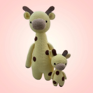 Cặp hươu vàng mẹ &amp; con - Thú len handmade