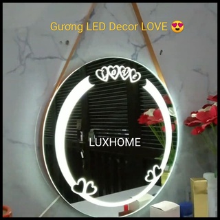 Gương Treo Tường LED Decor LOVE  D50 CM. Chính hãng LUXHOME