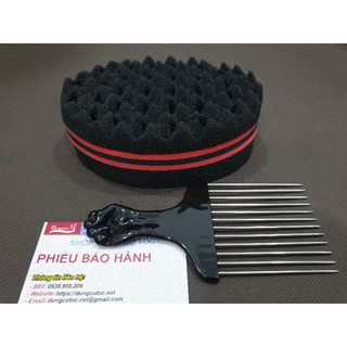Lược Thép Premlock, Bộ Lược Thép Răng Thưa + Mút Tạo Kiểu Tóc Châu Phi.(Ảnh thật)