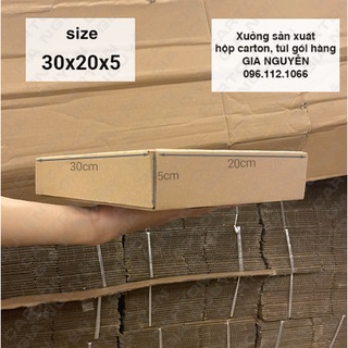20 hộp carton nắp gài 30x20x5 dùng đựng quần áo, sách vở, tài liệu quan trọng - hộp nắp gài 2 bên hông chắc chắn