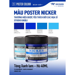 Tông xanh lam màu poster Nicker hũ 40ml - lẻ