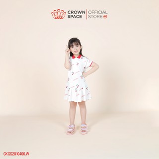 Váy đầm trắng Cherry cho bé gái chính hãng Crown Space CKGS2810406.W