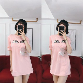 áo phông nữ áo dấu quần váy nữ thêu hình mắt