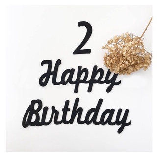 Chữ HPBD và số dạ màu đen by LemonDecor