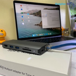 Bộ Chuyển Đổi Type-C sang HDMI 4k + Usb 3.0 + Ethernet Lan + Thẻ Nhớ cho Macbook, Dell, Smartphone Android