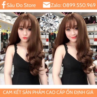 [TẶNG LƯỚI TRÙM] TÓC GIẢ BỘ XOĂN DÀI LƯỚI HOA HÀNG CÓ SẴN